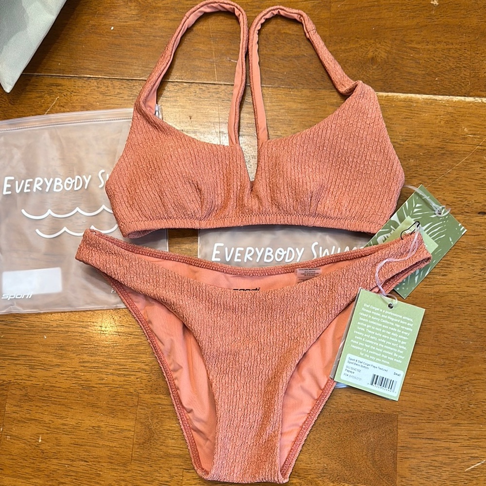 Papaya Textured Bikini Set